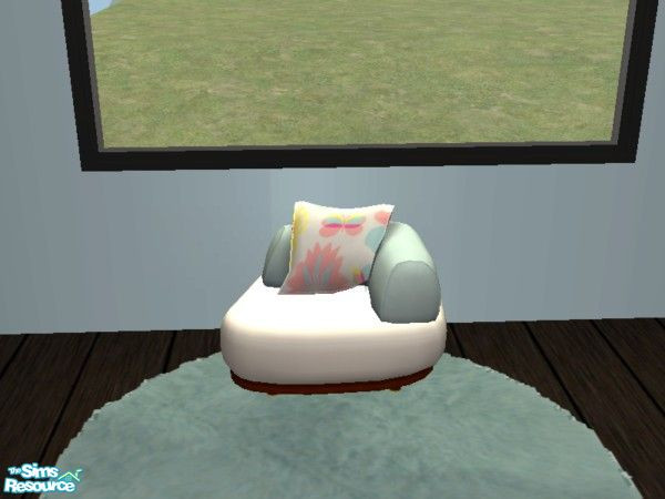 Sims 2 — Flower sofas - blue -  small sofa by dunkicka — ...