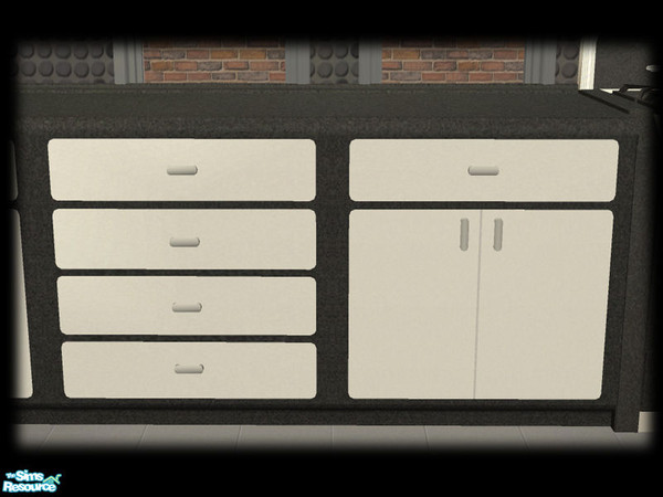 Sims 2 — 50s Retro Kitchen - Counterfinish - Black by Shakeshaft — Part of the first recolour set of the 50\'s Retro