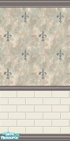 Sims 2 — Soft Renaissance by Lorah — This is a beautiful wall with a renaissance feel. Done in cream, green, tan,