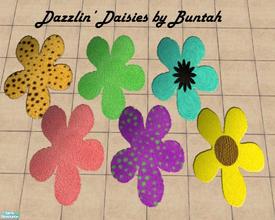 Sims 2 — Dazzlin' Daisies by buntah — These are just recolors of Echo's 3x4 base rug. You must download Echo's 3x4 rug
