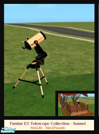 Sims 2 — Farstar E3 Telescope - Sunset by oldmember_Sim2Fanatic — Ever fancy seeing the stars twinkling in different