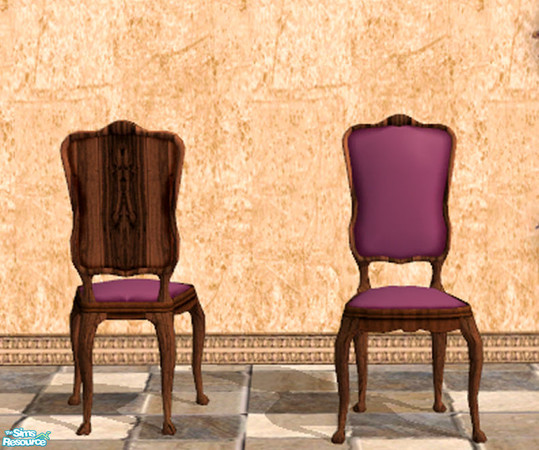 Sims 2 — Wooden Dining Chair Frame by dancingaphrodite — Made of rich dark wood.