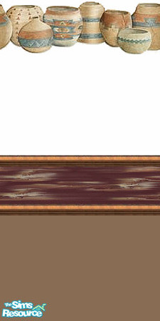 Sims 2 — Pottery by Lorah — Ceramic pot border, Southwestern border and brown paint combined together to make a