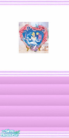 Sims 2 — Cinderella wall by Astarta — Pink cinderella set for girls bedroom or playroom by Astarta 