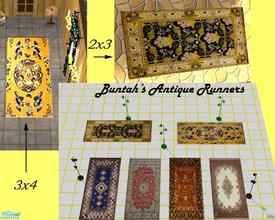 Sims 2 — Antique Hallway Runners by buntah — These are centered on Echo's 3x4 rug base. You must download Echo's 3x4 rug