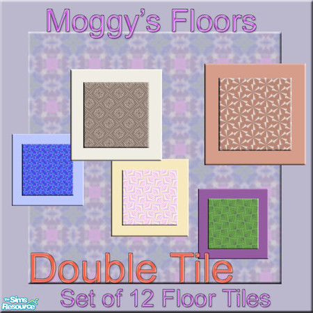 Sims 2 — Double Tile Set of 12 Tiles by KittenKiss — A curious set of tiles, with twice the tile for your money!