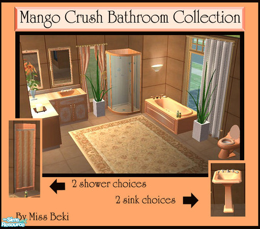 Sims 2 — Mango Crush Bathroom Collection by miss_beki — Warm & Inviting Mango Crush Bathroom Collection by Miss Beki.