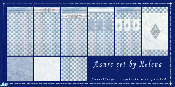 Sims 2 — Azure set by Helena — These ceramic tiles looks fine in bathroom or in the kitchen.