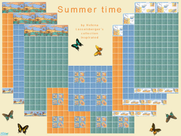 Sims 2 — Summer time by Helena — These jolly tiles give your bathroom warmth.