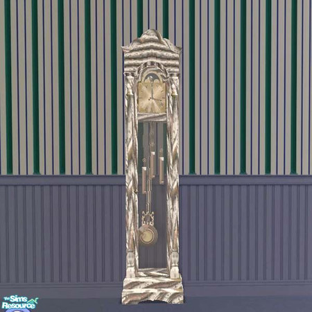 Sims 2 — Silver/white grandfather clock by buntah — This is part of my Tranquil Library set.