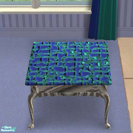 Sims 2 — Blue/green end table by buntah — This is part of my Tranquil Library set.