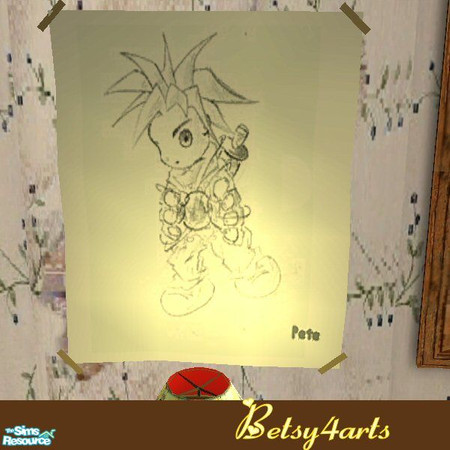 Sims 2 — Pete's Anime Sketch by Betsy4arts — Pete sketched this anime drawing himself.Even signed it.Betsy's creations