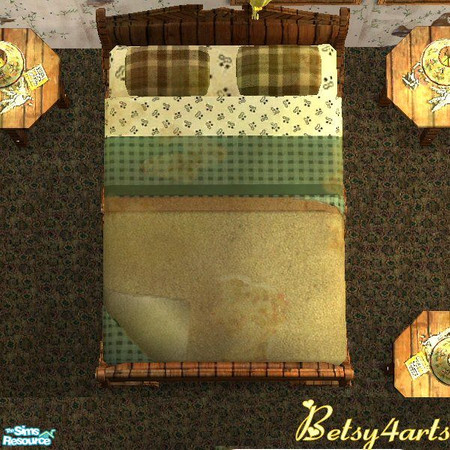 Sims 2 — Pete's Bedframe by Betsy4arts — This bedframe is made of rotten wooden slats.Betsy's creations
