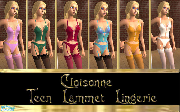 Sims 2 — Teen Lammet lingerie by Cloisonne — Specially requested, lingerie set made just for the teens.