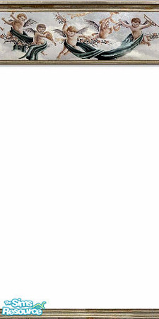 Sims 2 — Cherubs 15 by Lorah — Cherubs border on a painted wall. Part of white set.