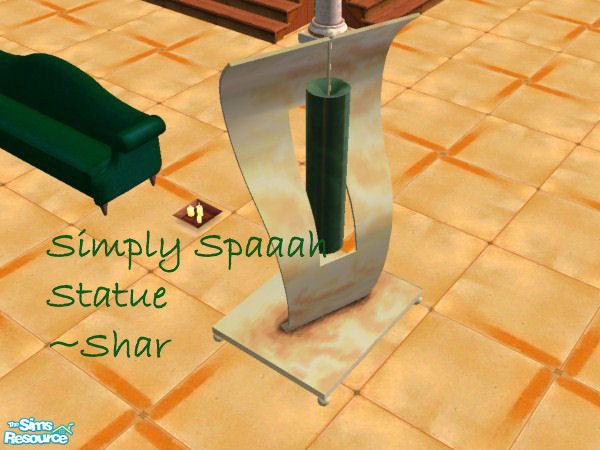 Sims 2 — Simply Spa Statue by Big Bad Shar — Gold and green statue