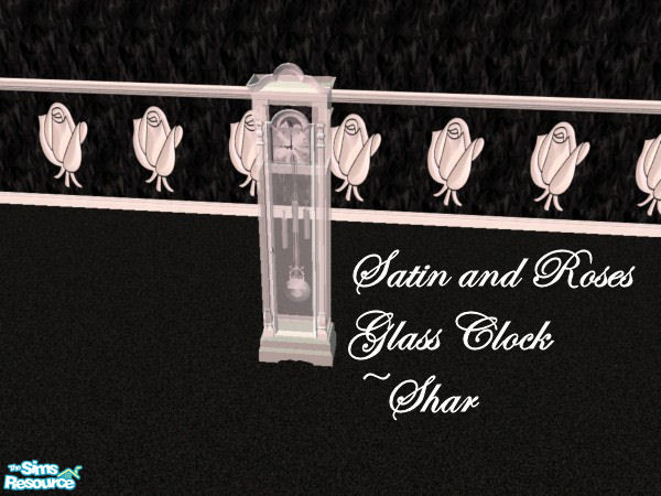 Sims 2 — Satin and Roses Glass Clock by Big Bad Shar — Glass grandfather clock
