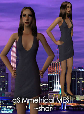 Sims 2 — aSIMmetrical MESH by Big Bad Shar — Don't forget the MESH! This is the mesh for the aSIMmetrical dress set. You