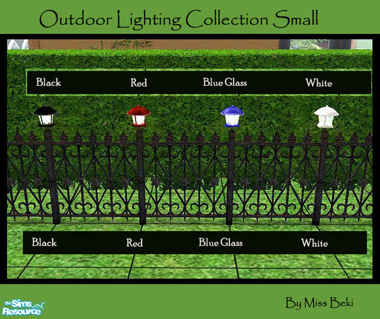 Sims 2 — Outdoor Fence Lanterns by miss_beki — A set of Small Outdoor Fence Lanterns. By Miss Beki