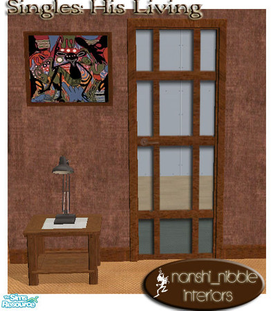Sims 2 — Singles - His Living Room George Lilanga by TSR Archive — .