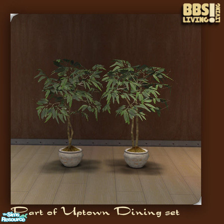 Sims 2 — Uptown Dining, Plant by BetterbeSim — Plant in metal painted pot. By BetterbeSim. Do not change and/or