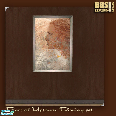 Sims 2 — Uptown Dining, Painting by BetterbeSim — Painting, an original creation in metal paint. By BetterbeSim. Do not