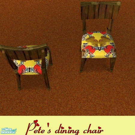 Sims 2 — Pete's Kitchen Chair-Wood by Betsy4arts — This kitchen chair is made of old moldy wood slats.Betsy's creations