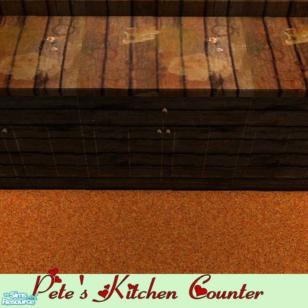 Sims 2 — Pete's Counter-wood by Betsy4arts — This counter is made of moldy slats of old wood.Betsy's creations