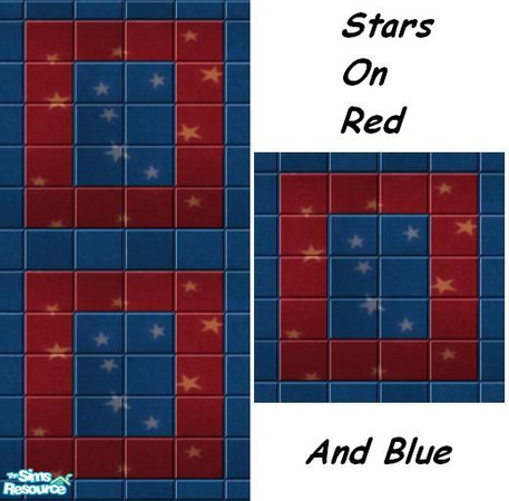 Sims 2 — Stars on Red and Blue Set by Lorah — Stars on red and blue for a child's bathroom.