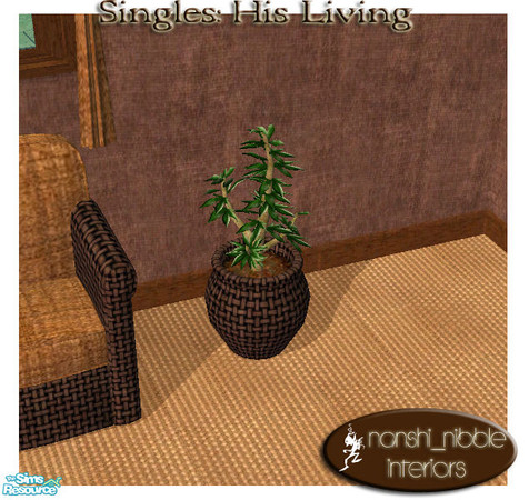 Sims 2 — Singles - His Living Room plant by TSR Archive — .