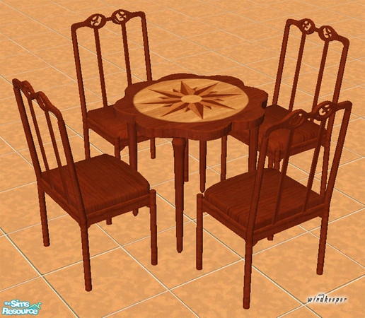 Sims 2 — Dark wood dining chair by TSR Archive — This is just a texture file. You need to download "A Little Less