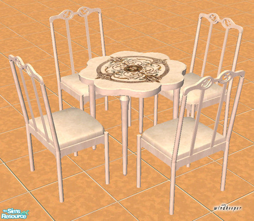 Sims 2 — White marble dining table by TSR Archive — This is just a texture file. You need to download "A Little Less