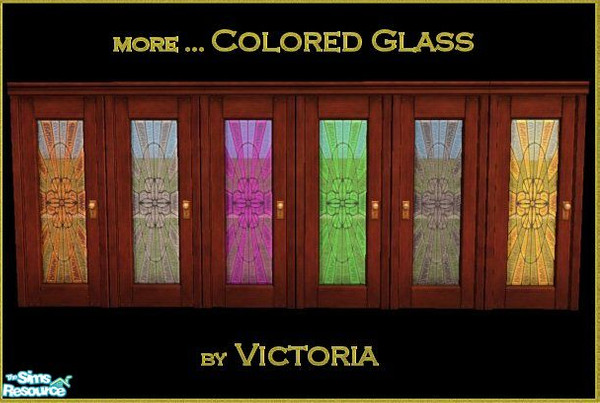 Sims 2 — Door - Colored Glass 2 by victoriamayorofthetown — I was playing around with Super Blade Pro and came up with