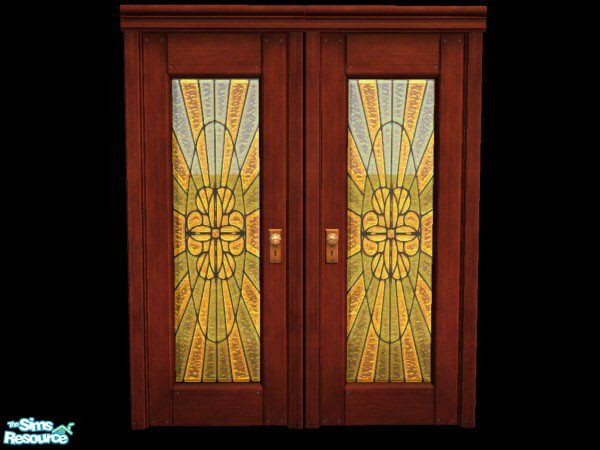 Sims 2 — Door - SBP Glass - Gold by victoriamayorofthetown — I was playing around with Super Blade Pro and came up with