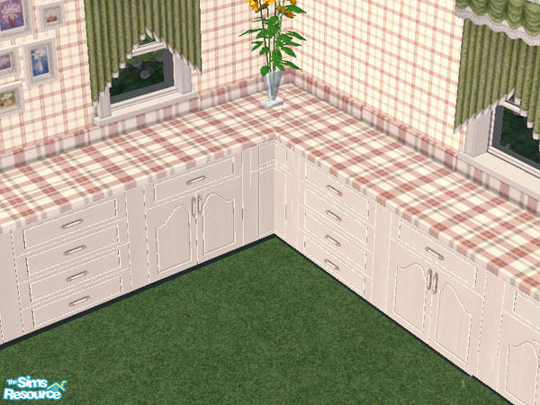 Sims 2 — Country Plaid counter top by TSR Archive — Country Plaid counter top