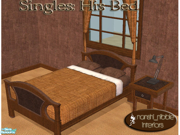 Sims 2 — Singles - His Bedroom bed and bedlinen by TSR Archive — .