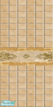 Sims 2 — Decorative Classic Tile Wall by dancingaphrodite — Golden with hints of pink, this warm classic marble with hand