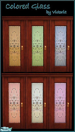 Sims 2 — Door - Colored Glass Collection by victoriamayorofthetown — Colored semi-transparent glass for the Chiclettina