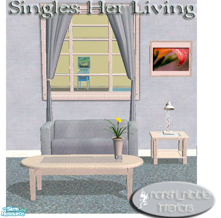 Sims 2 — Singles - Her Living Room curtains by TSR Archive — .