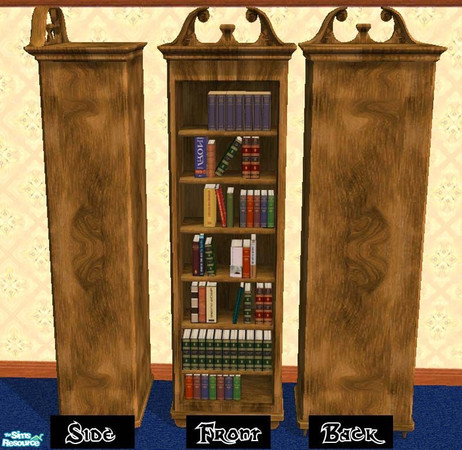 Sims 2 — Milady's Bookcase (updated) by dancingaphrodite — Part of the Milady's Bedroom Collection. Honey colored wood