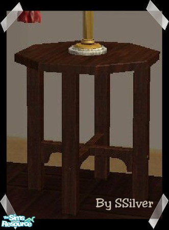 Sims 2 — Mahogany Wood End Table by SSilver — Part of my "Be My Valentine" Nursery.