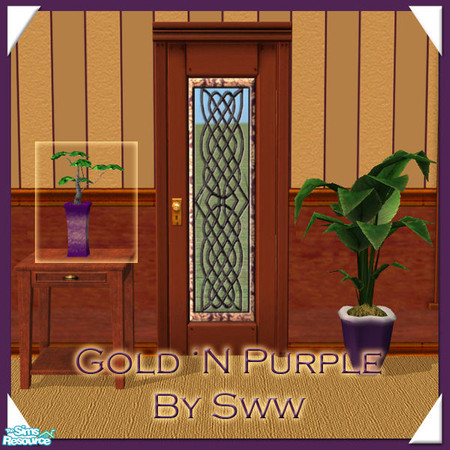 Sims 2 — Gold 'N Purple PlantSmall *corrected* by sww — set made by sww. hope you like it :) walls and floors made by