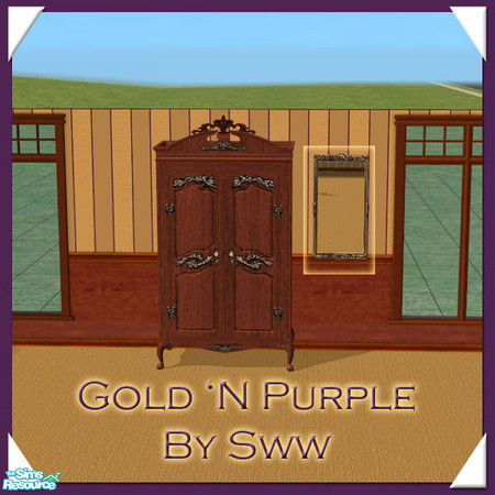 Sims 2 — Gold 'N Purple Mirror *corrected* by sww — set made by sww. hope you like it :) walls and floors made by