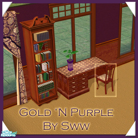 Sims 2 — Gold 'N Purple DinnerChair *corrected* by sww — set made by sww. hope you like it :) walls and floors made by