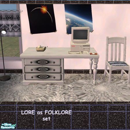 Sims 2 — Learning in style by lorettamouse — Black and white wooden desk in modern design to study in style! Please rate