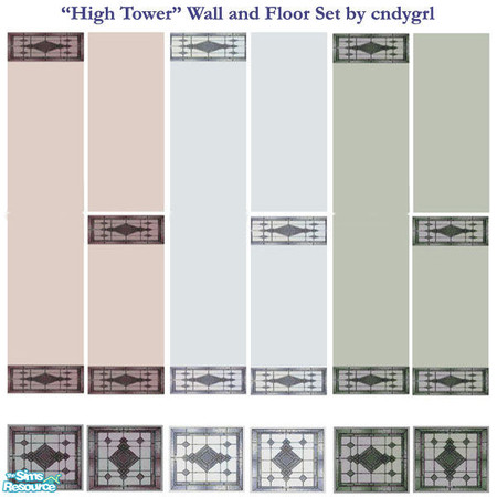 Sims 2 — "High Tower" Wall and Floor Set by oldmember_cndygrl2 — Creates a continuous two-or more-story wall.