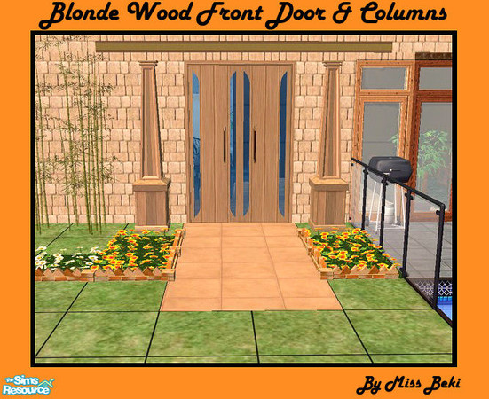 Sims 2 — Blonde Timber Door & Columns by miss_beki — Blonde Timber Door & Columns.