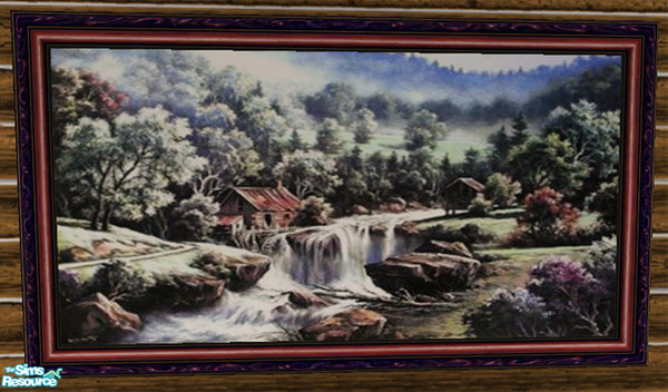 Sims 2 — Rustic Mill Painting by dancingaphrodite — Part of the Log Cabin Collection. Peaceful, serene and pastoral, this