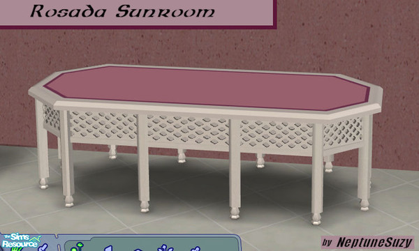 Sims 2 — NSC "Rosada Sunroom" CoffeeTable FRAME by Neptunesuzy — White CoffeeTable Frame - - part of