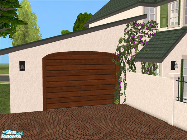 Sims 2 — Arch Frame Garage - Tan Wood Slat by Shakeshaft — Part of a recolour set of the Arch Frame Garage, set includes
